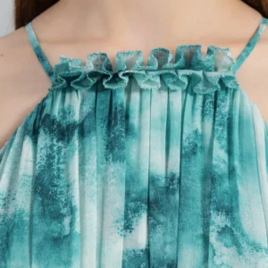 Silk Printed Wooden Design  Dress